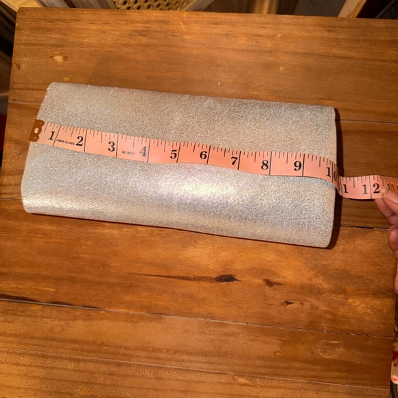 Silver Clutch with Silver Chain Strap - Picture 4 of 6